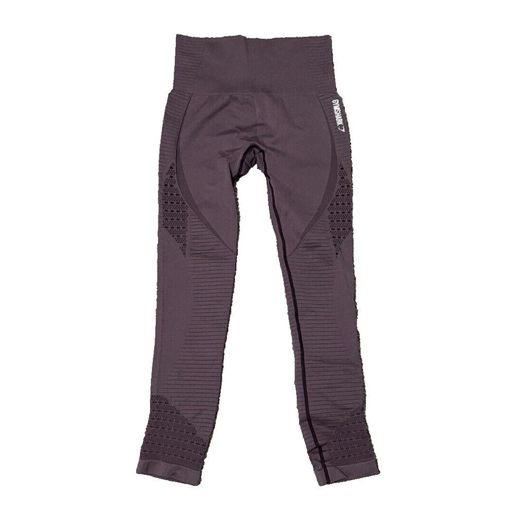 Gymshark Leggings Women's XXS Purple Eyelet Design Feature Mid Rise Athletic